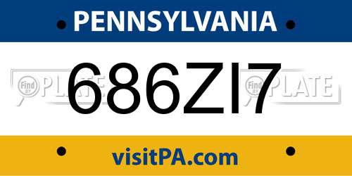 686ZI7 Pennsylvania License Plate