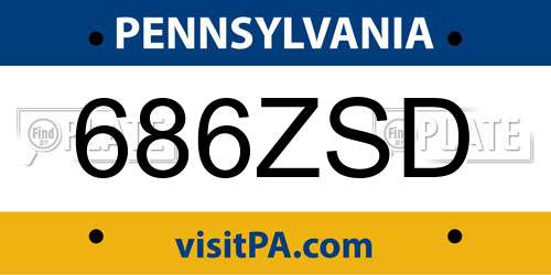 686ZSD Pennsylvania License Plate