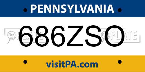 686ZSO Pennsylvania License Plate