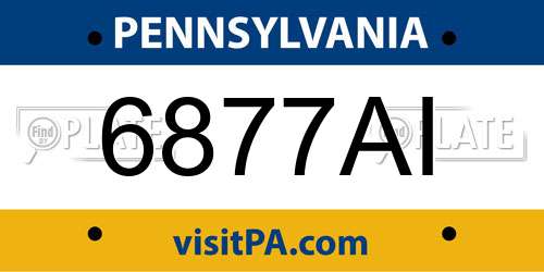6877AI Pennsylvania License Plate