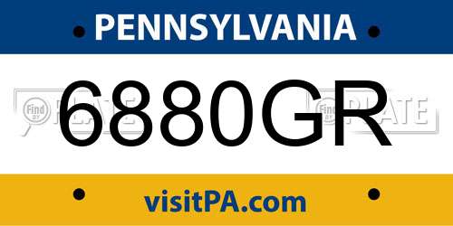 6880GR Pennsylvania License Plate