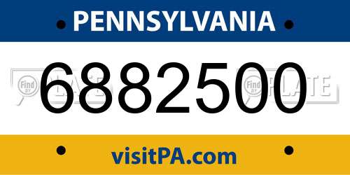 6882500 Pennsylvania License Plate