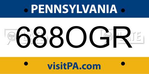 688OGR Pennsylvania License Plate