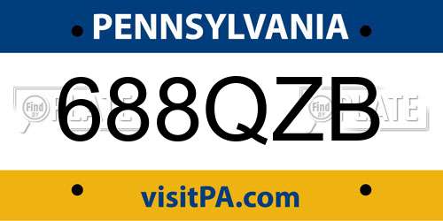 688QZB Pennsylvania License Plate