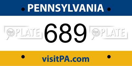 689 Pennsylvania License Plate