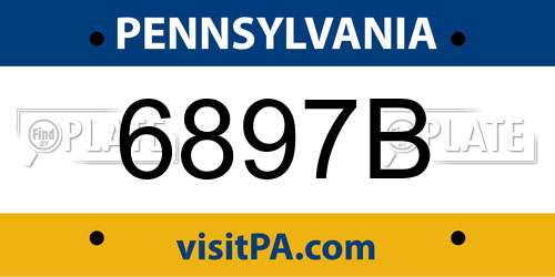 6897B Pennsylvania License Plate