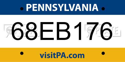 68EB176 Pennsylvania License Plate