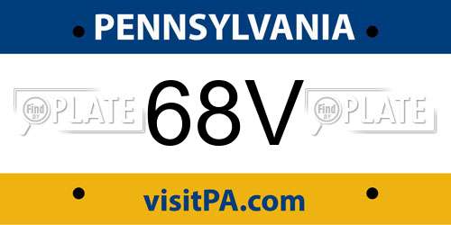 68V Pennsylvania License Plate