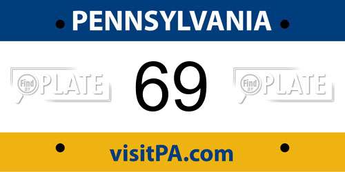 69 Pennsylvania License Plate