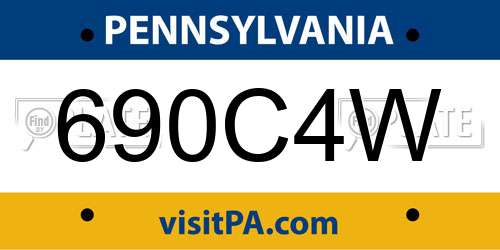 690C4W Pennsylvania License Plate