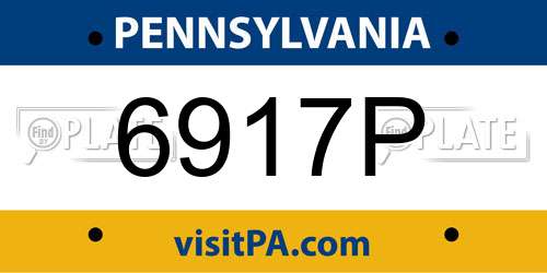 6917P Pennsylvania License Plate
