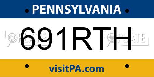 691RTH Pennsylvania License Plate