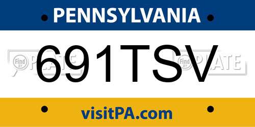 691TSV Pennsylvania License Plate