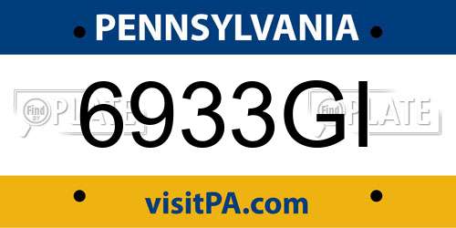 6933GI Pennsylvania License Plate