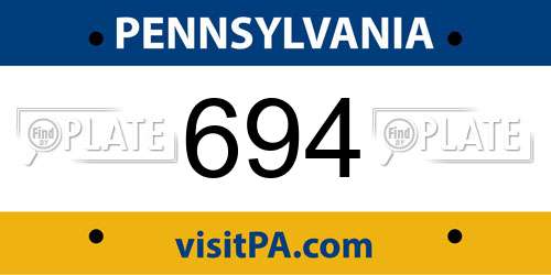 694 Pennsylvania License Plate