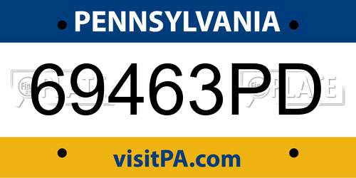 69463PD Pennsylvania License Plate