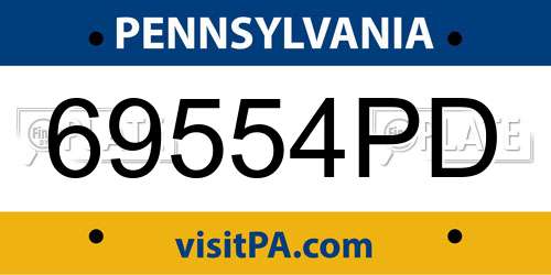 69554PD Pennsylvania License Plate