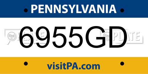 6955GD Pennsylvania License Plate