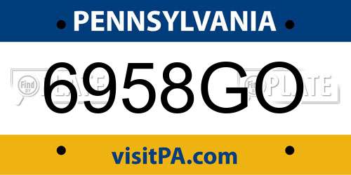 6958GO Pennsylvania License Plate