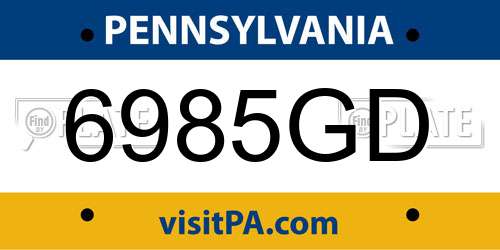 6985GD Pennsylvania License Plate