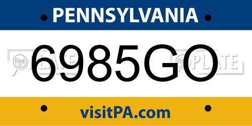 6985GO Pennsylvania License Plate