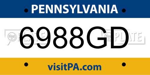 6988GD Pennsylvania License Plate