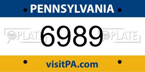 6989 Pennsylvania License Plate