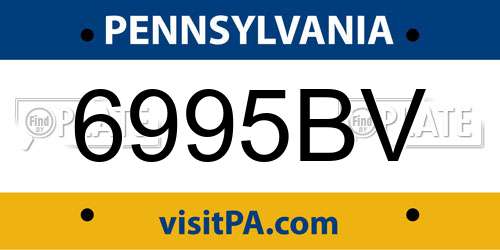 6995BV Pennsylvania License Plate