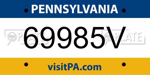 69985V Pennsylvania License Plate