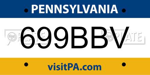 699BBV Pennsylvania License Plate