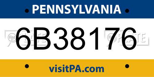 6B38176 Pennsylvania License Plate