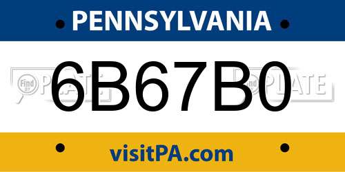 6B67B0 Pennsylvania License Plate