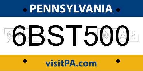 6BST500 Pennsylvania License Plate