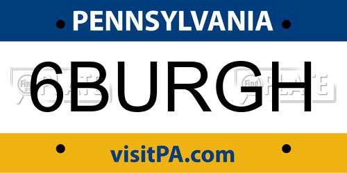 6BURGH Pennsylvania License Plate