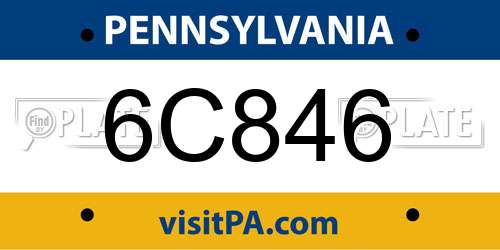 6C846 Pennsylvania License Plate