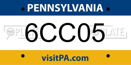 6CC05 Pennsylvania License Plate
