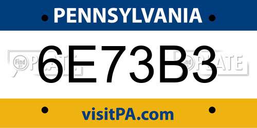 6E73B3 Pennsylvania License Plate