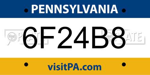 6F24B8 Pennsylvania License Plate