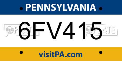 6FV415 Pennsylvania License Plate