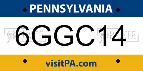 6GGC14 Pennsylvania License Plate