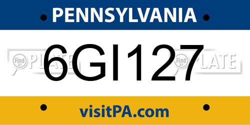 6GI127 Pennsylvania License Plate