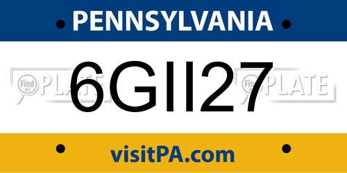 6GII27 Pennsylvania License Plate