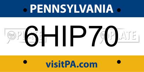 6HIP70 Pennsylvania License Plate