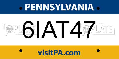 6IAT47 Pennsylvania License Plate