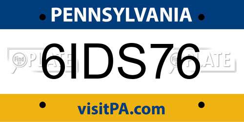 6IDS76 Pennsylvania License Plate