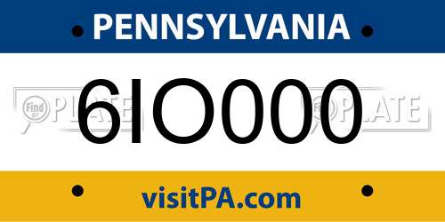 6IO000 Pennsylvania License Plate