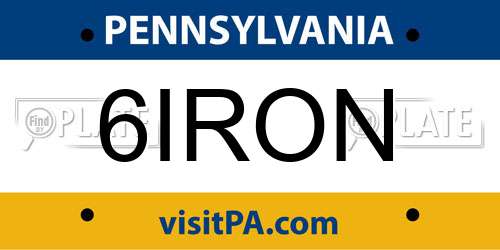 6IRON Pennsylvania License Plate