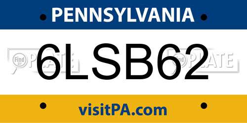 6LSB62 Pennsylvania License Plate