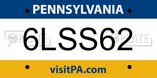 6LSS62 Pennsylvania License Plate