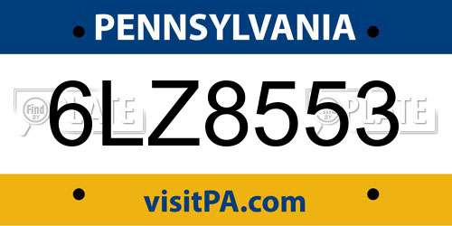 6LZ8553 Pennsylvania License Plate